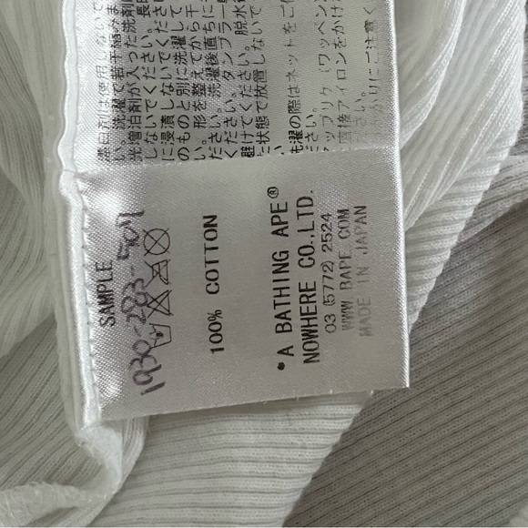 BAPE Women's sz S White Long Ribbed Tank Top Red Bapesta Star Bathing Ape Japan - Picture 10 of 10